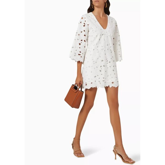 Cara Cara Dresses & Skirts - NWT. Cara Cara scalloped floral eyelet white dress Sz XS